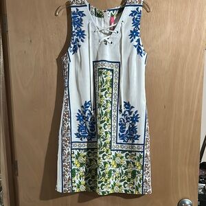 Plenty by Tracy Reese White, Blue and Yellow Floral Dress